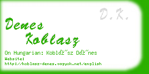 denes koblasz business card